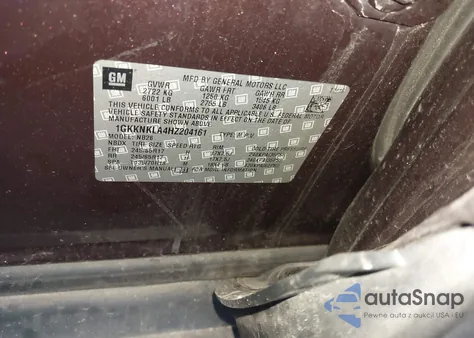 2017 GMC Acadia Sle-1 из США, поврежденный, VIN 1GKKNKLA4HZ204161